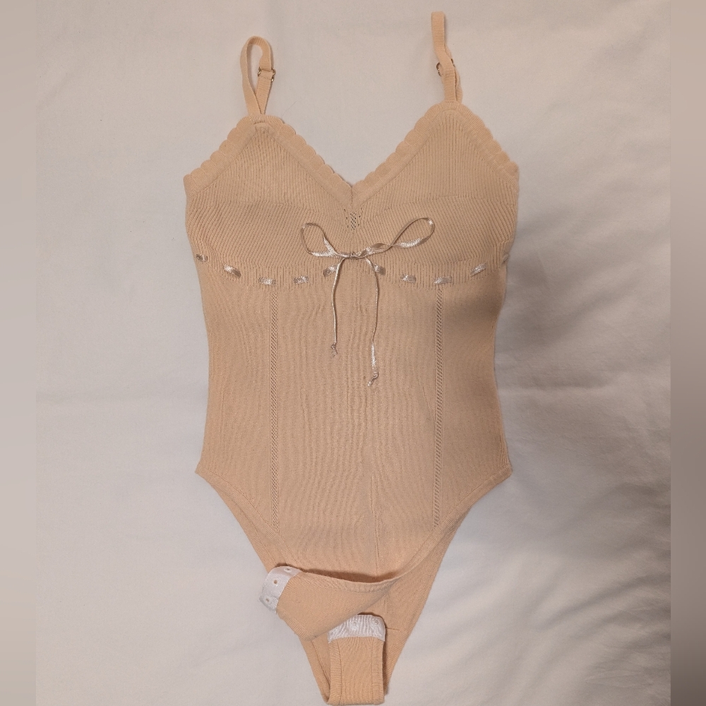 Rouje Pia Bodysuit, Nude/Pink - AS IS STAIN, Look At Photos!